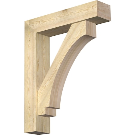 Ekena Millwork Imperial Block Rough Sawn Bracket w/ Offset Brace, Douglas Fir, 8"W x 36"D x 44"H BKT0806X36X44IMP05RDF